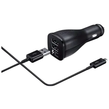 Samsung Szybka Ładowarka Samochodowa Dual USB + Kabel USB-C EP-LN920 Czarny